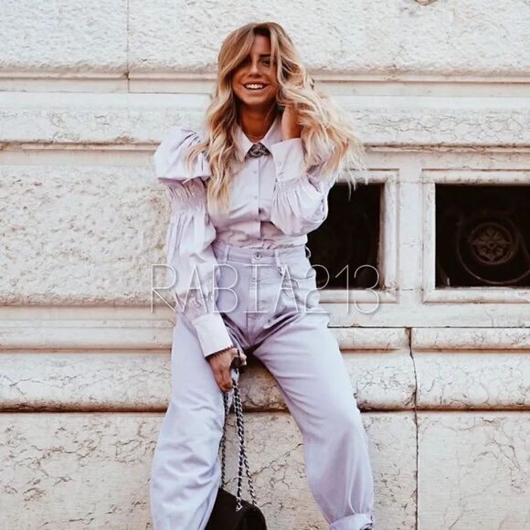 ZARA ELASTIC TRIM POPLIN SHIRT - Picture 10 of 15